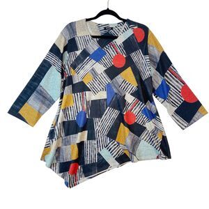Et Lois Tunic Womens Large Asymmetrical Art To Wear Lagenlook‎ Colorful